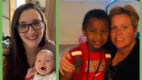 Samantha White (left) and her daughter Elliana, and Jennifer Davis (right) and her son Chandler