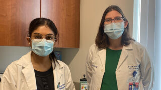 Aruna Phekoo, M.D., left, and Danielle Wales, M.D., Associate Professor of Internal Medicine and Ped