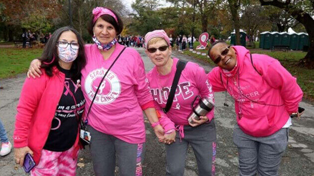Members of the Albany Med team at the Making Strides Against Breast Cancer Walk in Albany's Washington Park. Sunday, October 17, 2021.