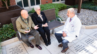 Susan and Bill Droege from Germantown, NY with Albany Med’s Dr Brian Valerian.