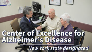 Center of Excellence for Alzheimer's Disease. Dr. David Hart consults with an alzheimer's patient and his wife