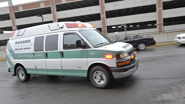 Ambulance arriving at Emergency Department