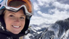 Hannah Lipe, ’24, taking a selfie on a ski slope in skiing gear