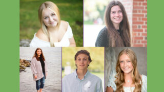 5 high school graduates who were awarded scholarships: Aubrey French, Anna Lail, Brooke Henderson, Quinn Ragan, Sophia Ostrander.
