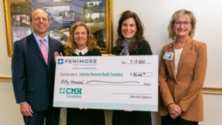 Fenimore Asset Management recently made a generous donation to support the construction of the new Center for Breast Health at Columbia Memorial Health. The Center, scheduled to open in January 2023, will provide state-of-the-art screening and diagnostic breast health services in a dedicated, modern, and comfortable space. Pictured above from left to right are: Frank Privitera, Director of Marketing and Renee Barratiere, Senior Relationship Manager, Fenimore Asset Management; CMH Chief Operating Officer Dorothy Urschel; and Barbara Klassen, Executive Director of the CMH Foundation.