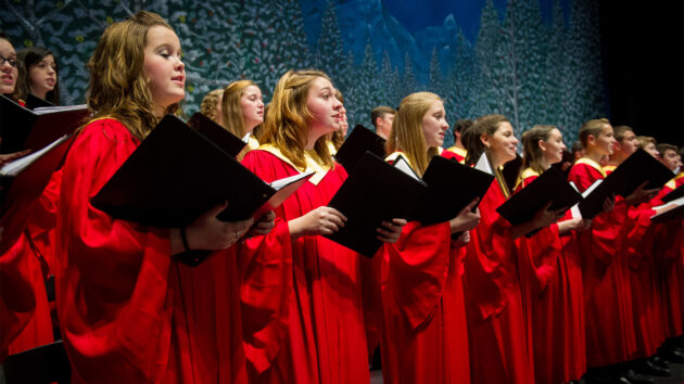 The choir performing at Melodies of Christmas at Proctors Theatre in Schenectady