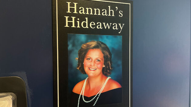 The Hannah's Hideaway sign in the Melodies Center