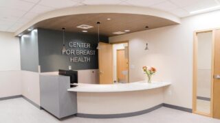 The lobby of the Center for Breast Health at Columbia Memorial Health in Hudson.