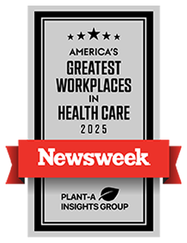 Newsweek's America's Greatest Workplaces in Health Care 2025 silver recognition graphic