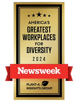 Newsweek's America's Greatest Workplaces for Diversity 2024 gold recognition graphic