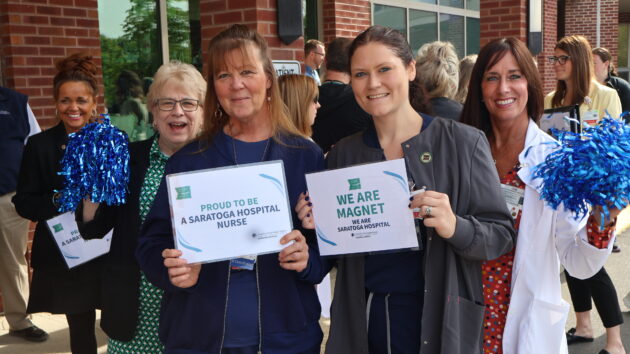 Saratoga Hospital nurses celebrating 5th Magnet Recognition