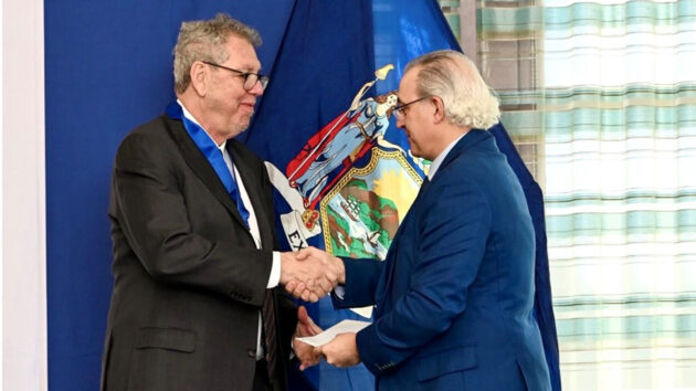 Jeffrey M. Friedman, MD, PhD, and Alan Boulos, MD, Dean of Albany Medical College