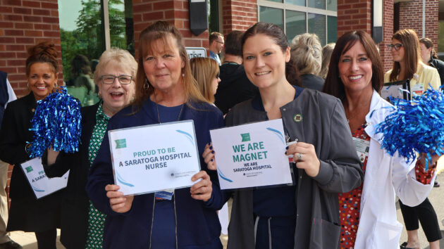 Saratoga Hospital nurses celebrating 5th Magnet Recognition
