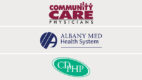 Group of three logos: Community Care Physicians, Albany Med Health System, and Capital District Physicians' Health Plan (CDPHP).