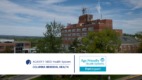 Exterior of Columbia Memorial Health with a graphic referencing its recent Age Friendly Health System recognition